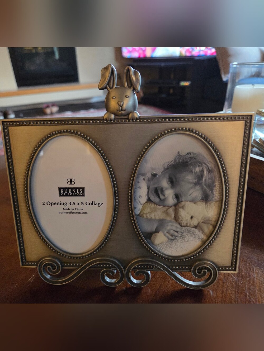Burnes Of Boston Pewter 2 Oval Photo Opening Picture Frame